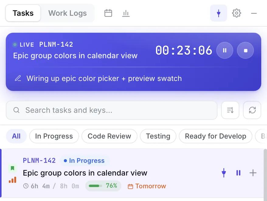 Planim Time preview