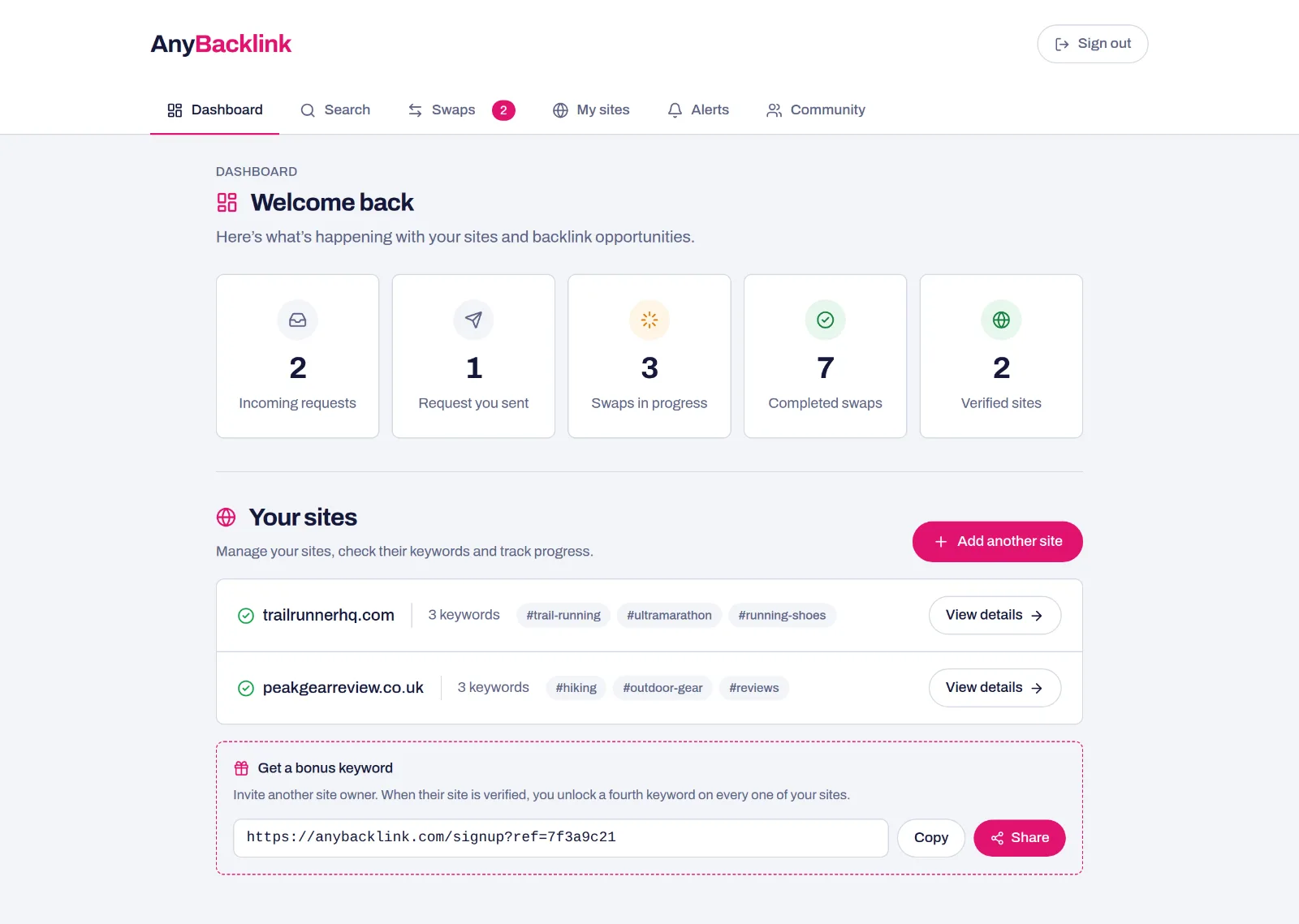Find backlinks for your website preview