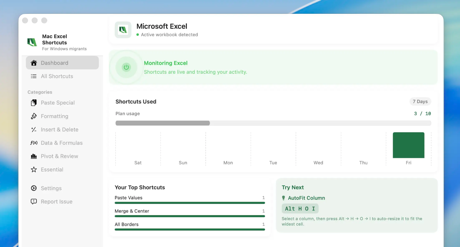 Mac Excel Shortcuts preview